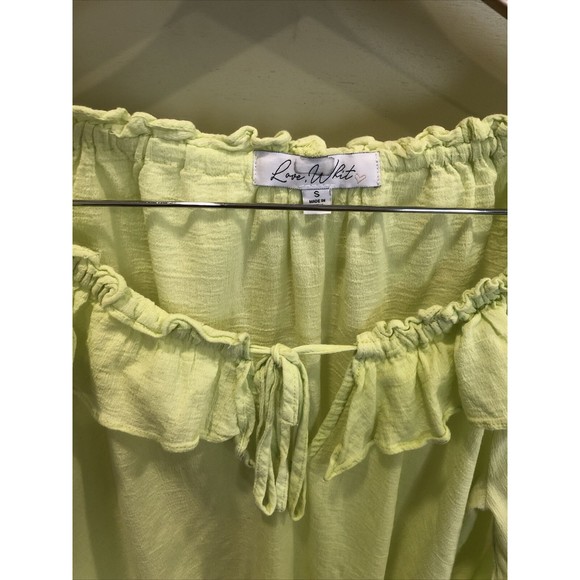 Love Whit Whitney Port Citron Green Ruffle Blouse Size Small MSRP $158 - Picture 6 of 9